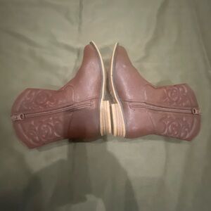 Target Embroidered Brown Ankle Booties perfect condition